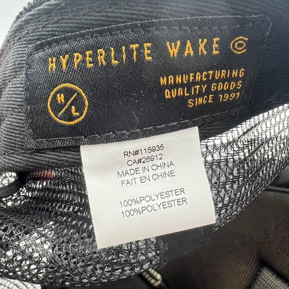 Hyperlite Wake Co USA Black Mesh Flag Trucker Baseball Hat Cap Adult One Size - Picture 4 of 4